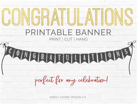 Congratulations Banner DIY Printable Decoration Instant | Etsy