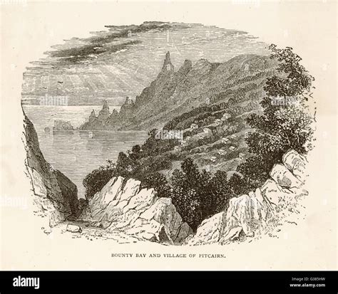 Bounty Bay and the village of Pitcairn on Pitcairn Island, where the mutineers settled Date ...