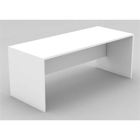 Office Desk White with Modesty Panel