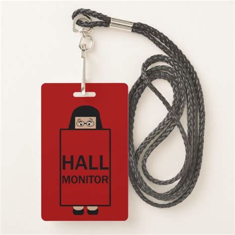 School Girl Hall Monitor Badge | Zazzle.com | School hall, School id, School badges