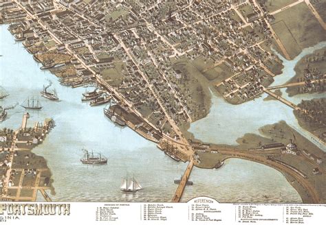 Norfolk and Portsmouth, Virginia in 1873 - Bird's Eye View Map, Aerial, Panorama, Vintage ...