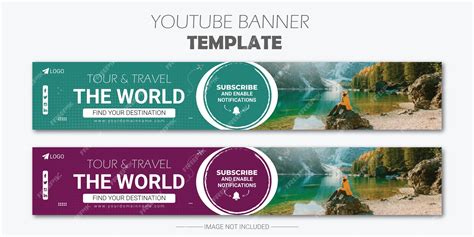 Premium Vector | Travel and tourism youtube banner template design