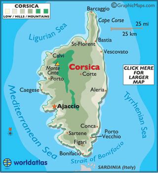 Corsica Map / Geography of Corsica / Map of Corsica - Worldatlas.com