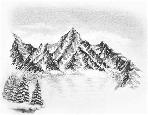 Mountain Landscape Drawing