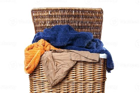 laundry basket on white 8740966 Stock Photo at Vecteezy