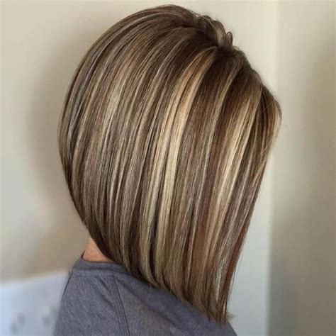 bob-asymmetrical-hairstyle-on-light-brown-hair-with-blonde-highlights ...