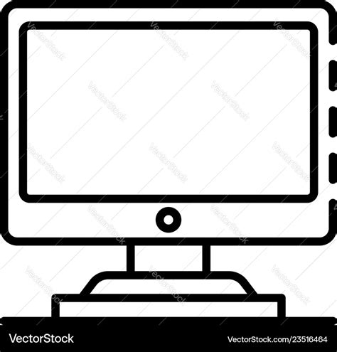 Desktop computer pc icon outline style Royalty Free Vector