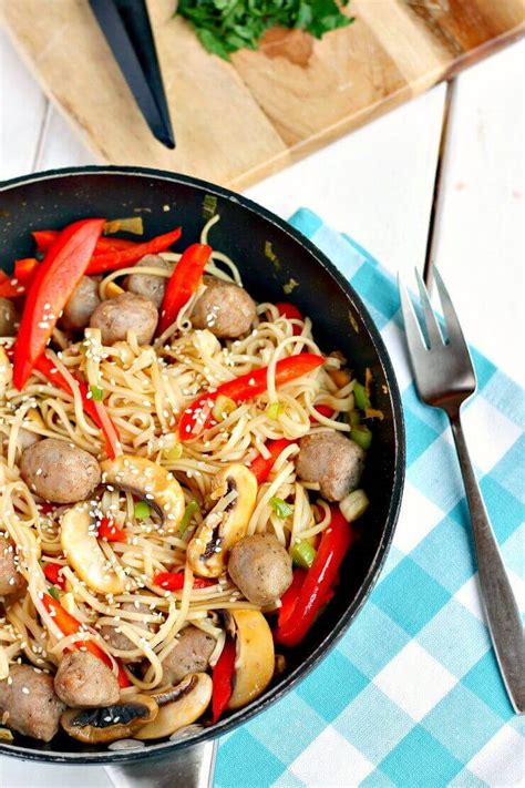 Sausage Noodle Stir Fry - A Cornish Food Blog | Jam and Clotted Cream