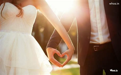 Wedding Love Heart Created By Young Couple Hand HD Wallpaper