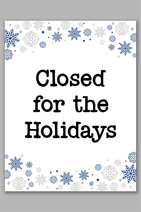 Closed Signs For Holidays