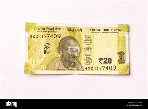 Assam, india - March 30, 2021 : Indian new 20 Rupees note stock image ...