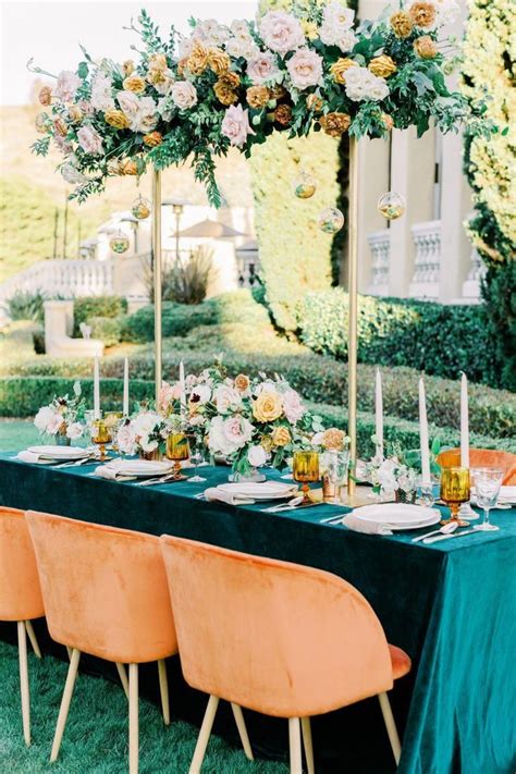 Emerald Green And Gold Romantic Garden Wedding Ideas | Romantic garden wedding, Emerald green ...