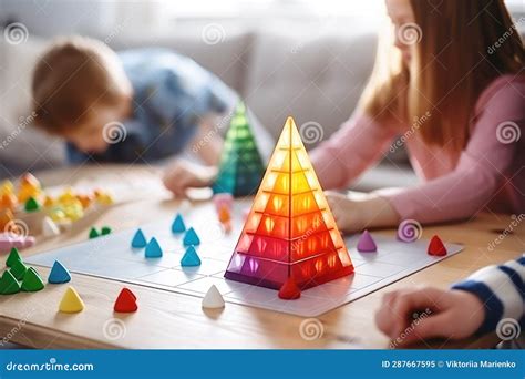 Family Strategy: Kids Play Board Game Together Stock Illustration ...