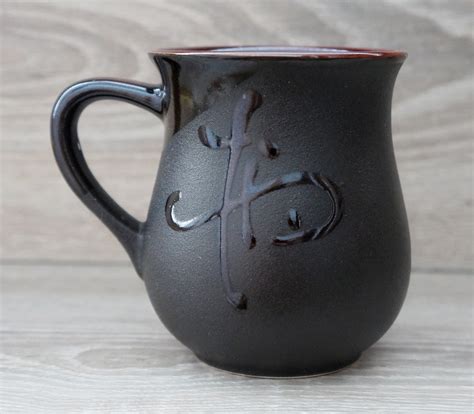 Pottery coffee mug 9.5 oz Black handmade mug Tea cup ceramic | Etsy