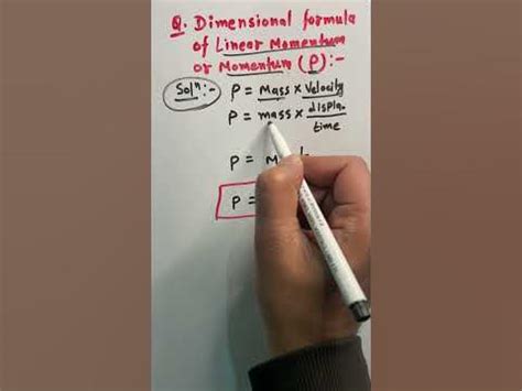 dimensional formula of linear momentum || momentum formula and ...
