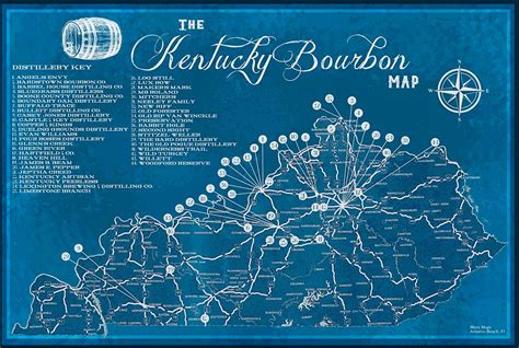 Kentucky bourbon map – Meramaps