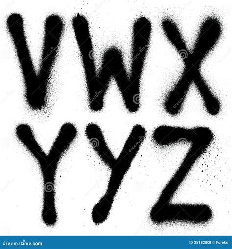 Graffiti Spray Paint Font Type (part 4) Alphabet Stock Vector - Image ...