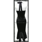 Sexy Black Satin Mermaid Dress - Halter Neck | Women's