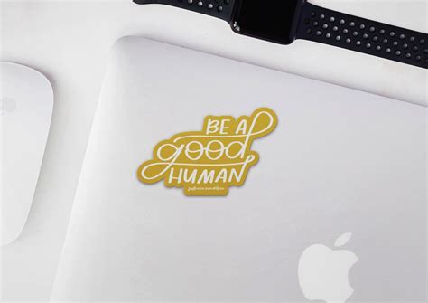 Be A Good Human Laptop Stickers Water Bottle Decal Mustard - Etsy