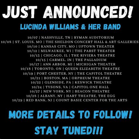 Lucinda Williams announces fall tour