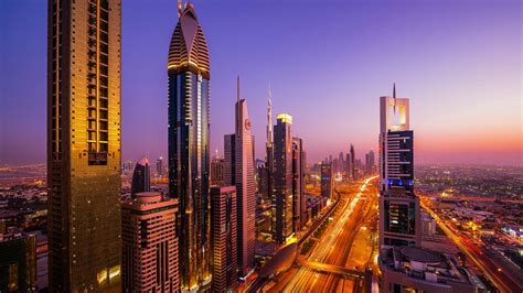 Black and brown high-rise building, Dubai, city, building, city lights HD wallpaper | Wallpaper ...