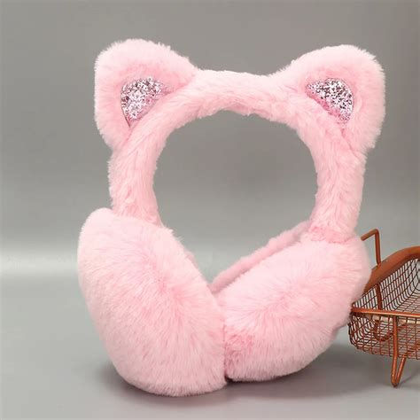 fashion cute ear muffs women Winter Warm Women Cartoon Cat Ears Design ...