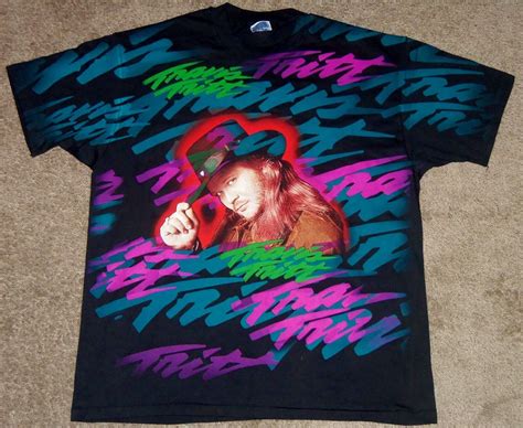 VINTAGE 90's TRAVIS TRITT ALL OVER PRINT COUNTRY MUSIC HANES BEEFY AOP ...