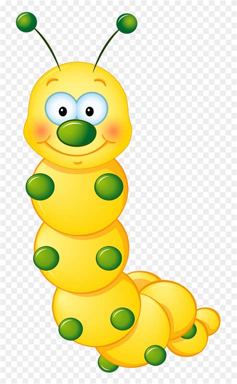 Yellow Cute Caterpillar Clipart - Bugs Clipart - Free Transparent PNG Clipart Images Download