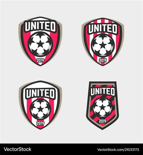 United soccer football badge logo Royalty Free Vector Image