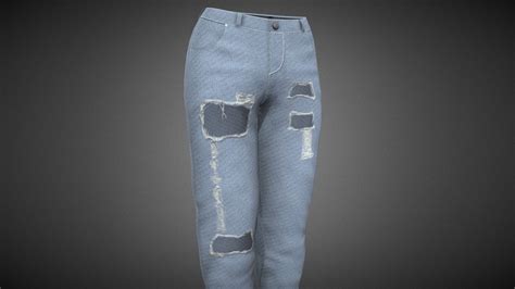 Blue Ripped Jeans Women - Buy Royalty Free 3D model by CG StudioX (@CG_StudioX) [f0044ad ...