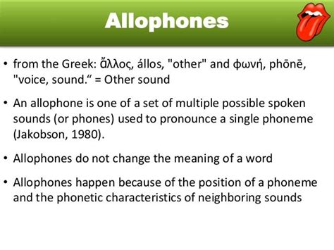 Phonemes & Consonant Allophones