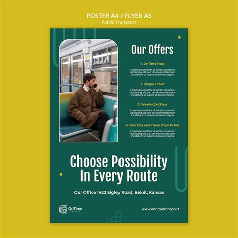 Premium PSD | Public transport poster template