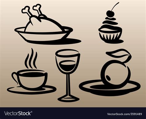 Food and beverages Royalty Free Vector Image - VectorStock
