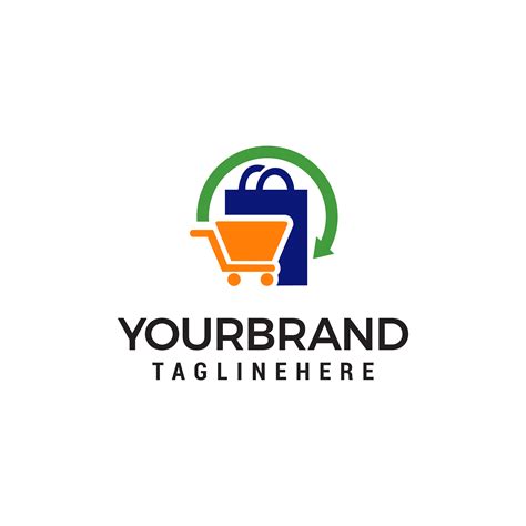 Shopping Logo Design Concept Template Vector Vector Art At Vecteezy ...