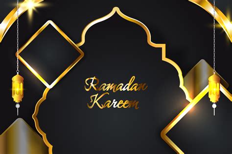 Ramadan Kareem Islamic background black and gold color with element 6207806 Vector Art at Vecteezy