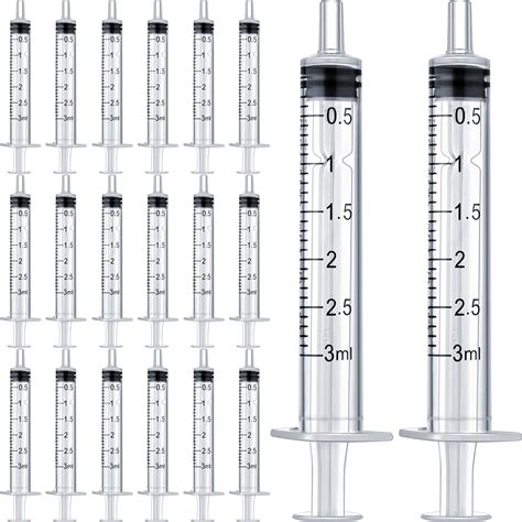 Buy 20 Packs Plastic Syringe with Measurement, Suitable for Measuring, Watering, Refilling (3 ml ...