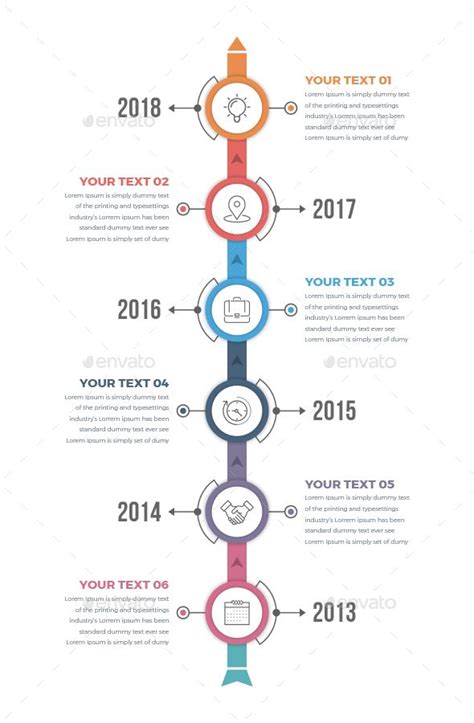 Vertical Timeline Infographics | Timeline design, Infographic design ...