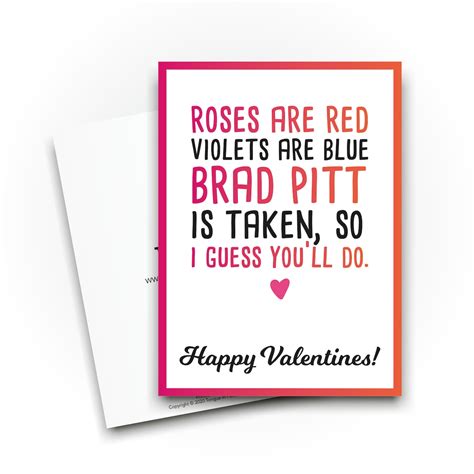 Funny Valentines Cards Roses Are Red Poem Joke for Boyfriend - Etsy