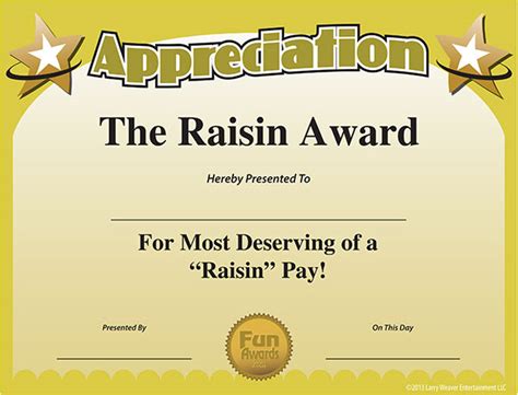 Funny Award Ideas: Certificate of Appreciation Templates