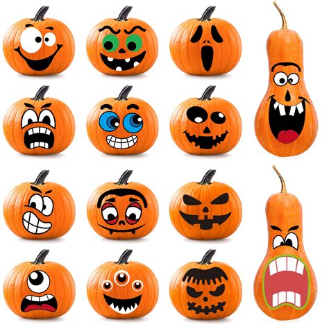 Buy Whaline 64Pcs Halloween Pumpkin Stickers, 14 Funny and Classic ...