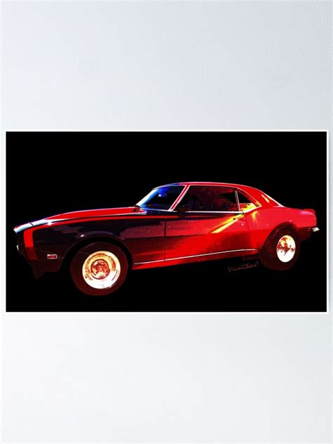 "Camaro SS in Black and Red from 1969" Poster for Sale by ChasSinklier ...