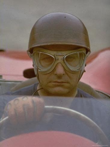 'Argentine Auto Racer Juan Manuel Fangio Sitting at Wheel of Race Car at Las Mans' Premium ...