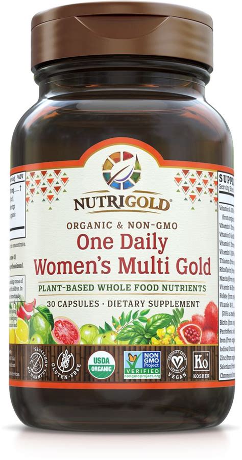 Organic & Non-GMO One Daily Women’s Multi Gold Plant-Based Whole Food ...