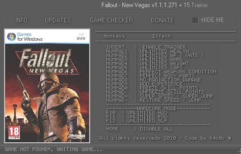 Fallout: New Vegas - PC Game Trainers Download - Game Trainers