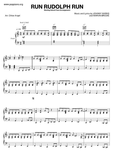 run rudolph run | Sheet Music | Piano Score Free PDF Download | HK Pop ...