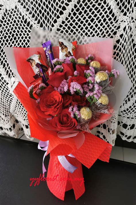 Mix Chocolate Roses bouquet| KL online Florist| PJ florist| kedai bunga KL|Kepong florist