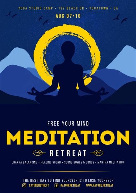 YOGA / MEDITATION POSTER | Event poster design inspiration, Yoga flyer, Meditation