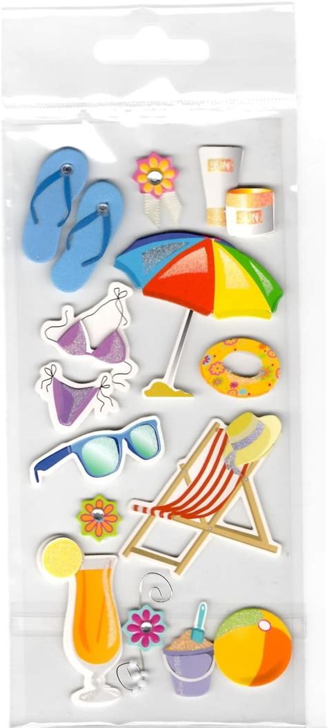 Amazon.com: 3D Scrapbook Themed Stickers (Beach)