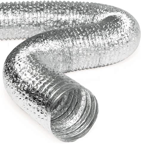 Buy 6" Inch Aluminum Hose Flexible Air Duct Pipe for Rigid HVAC Flex Ductwork- 25' Feet Long ...