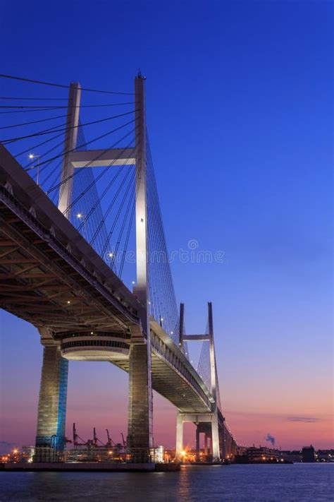 Yokohama Bay Bridge in the Twilight Stock Photo - Image of bridge ...